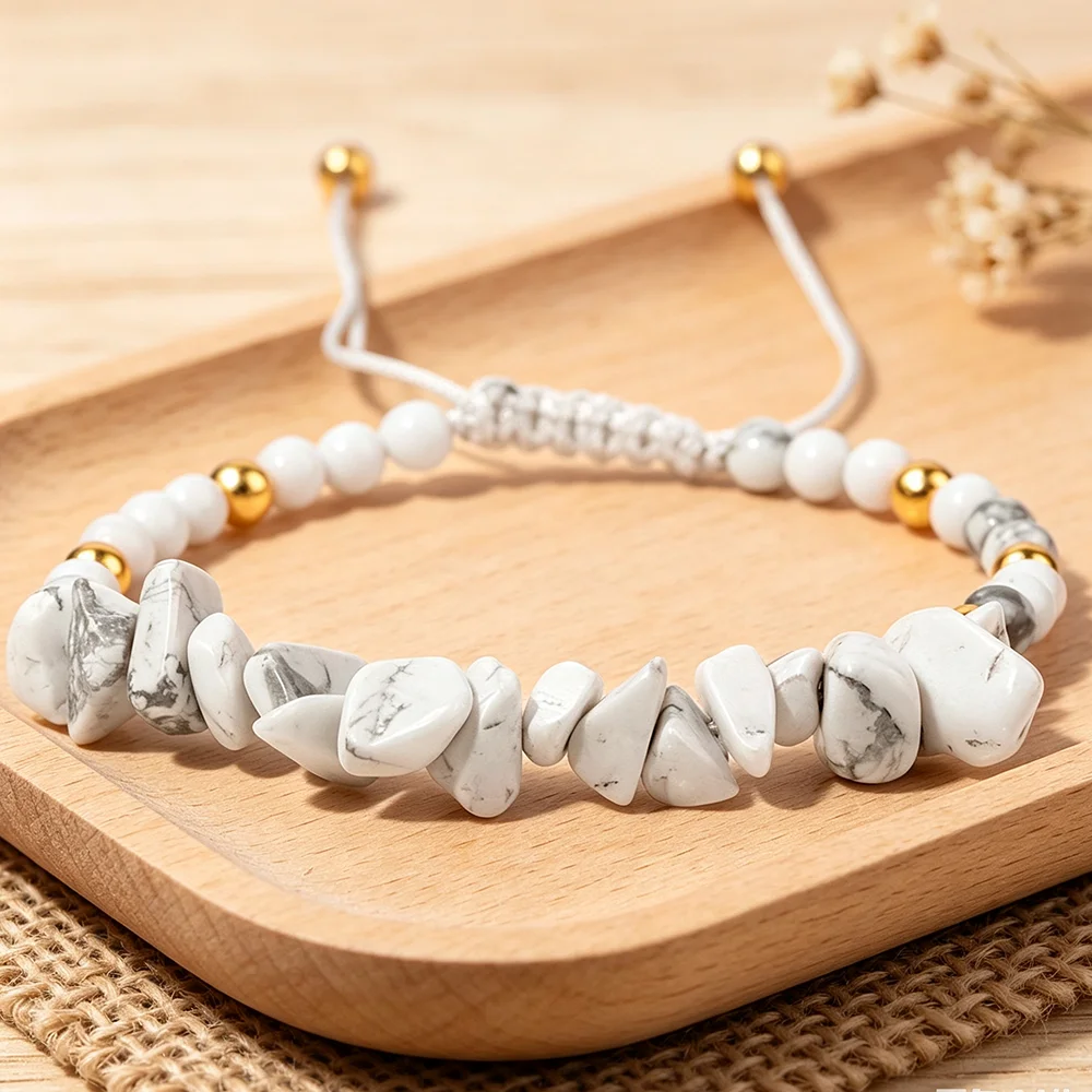 Fashionable Natural Crystal Rubble Bracelet For Women Yoga Energy Meditation Stretchable Bracelet Jewelry Accessory