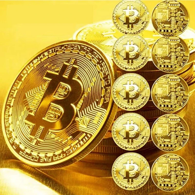 1/2/3/4Pcs Coin Collectors Gold Bitcoin Commemorative Bit Coin Is Gold Plated Coins