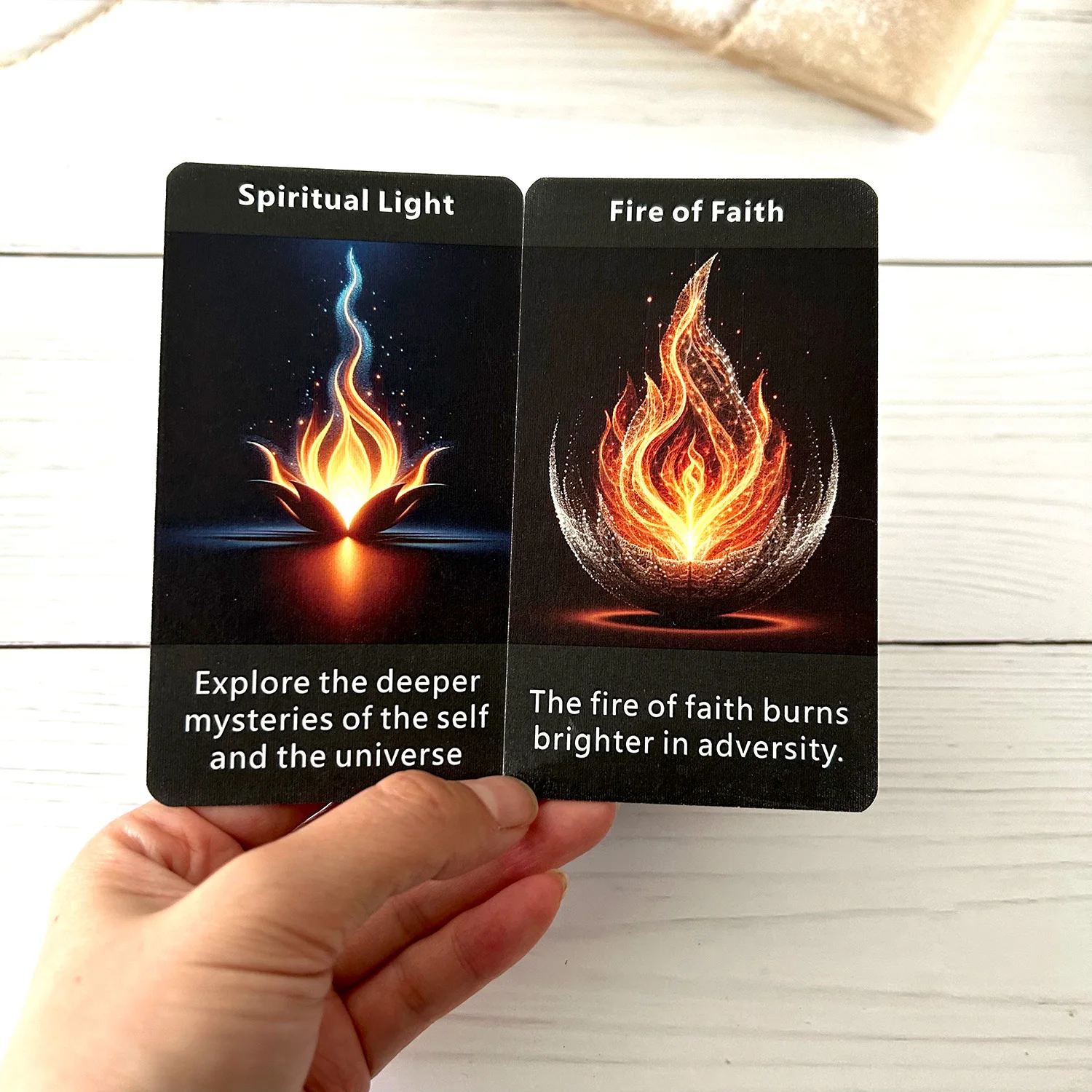 Flame Subconscious Power Thickening 52PCS 68*120mm Oracle Tarot Cards Board Games Psychological Comfort Innovation