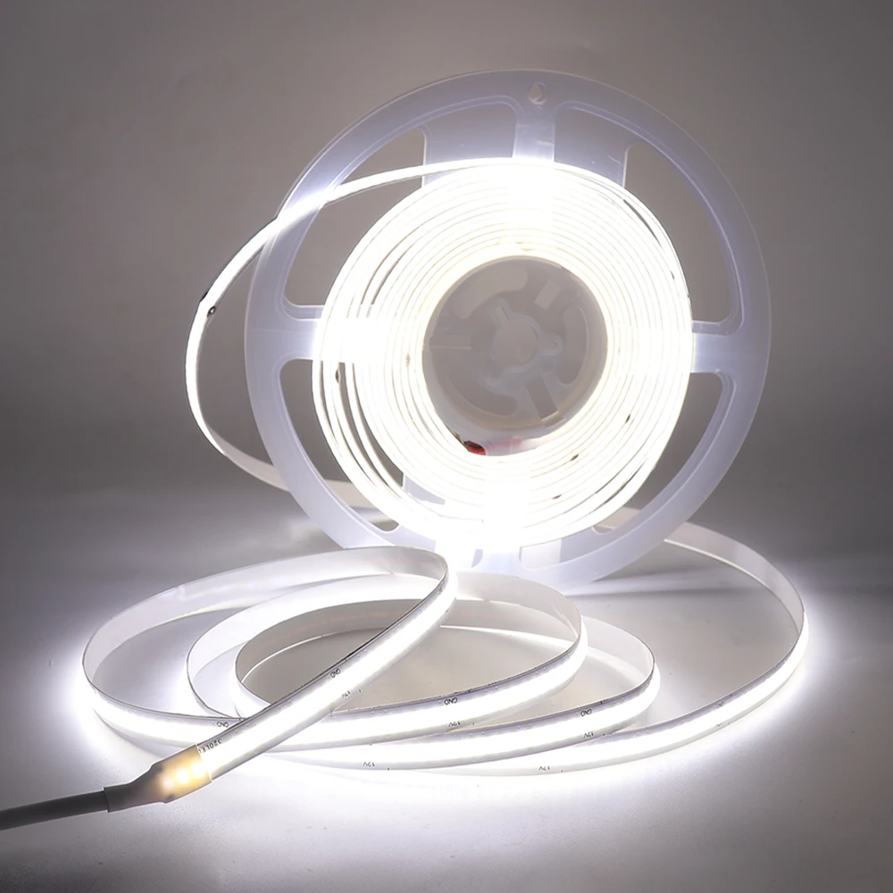 12V Wifi LED COB Strip Light Dimmable Power Kit US EU UK Remote Control 320LED 528LED 384LED Linear Lighting Flexible Led Tape