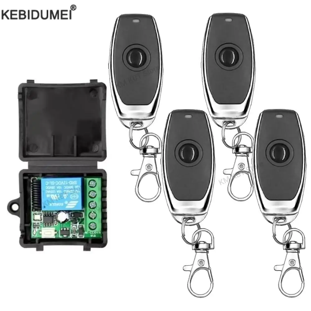 433Mhz RF Wireless Remote Control Switch Relay 1CH 10A Relay Receiver and 1CH Transmitter For LED Door Electromagnetic Lock DIY