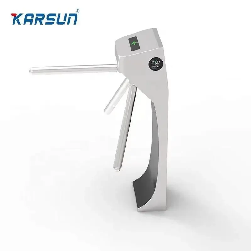 Kode QR RFID Pengenalan Wajah Pembaca Kartu Sidik Jari Biometrik Pengenalan Wajah Kontrol Akses Gerbang Pintu Putar Tripod Vertikal