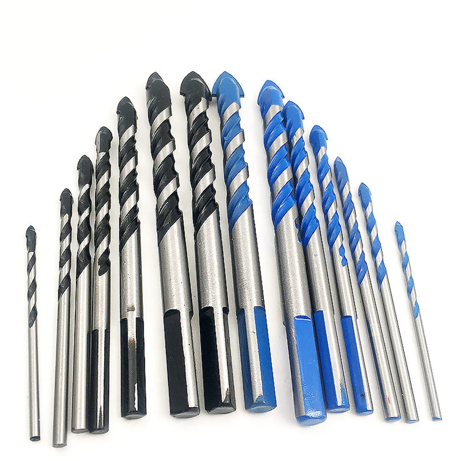 7Pcs Concrete Overlord Drill Black Triangle Drill Wall Ceramic Tile Iron Drill Wood Hole Saw Drill Hard Alloy