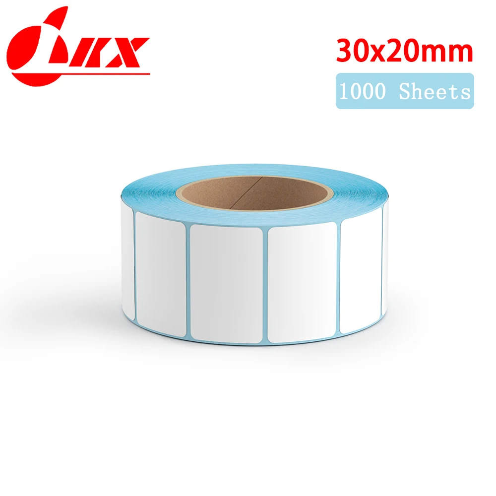 LKX 30x20mm 1000pcs Direct Print Thermal Paper Sticker for Bar code Label papel adhesivo Tag in Roll For niimbot printer