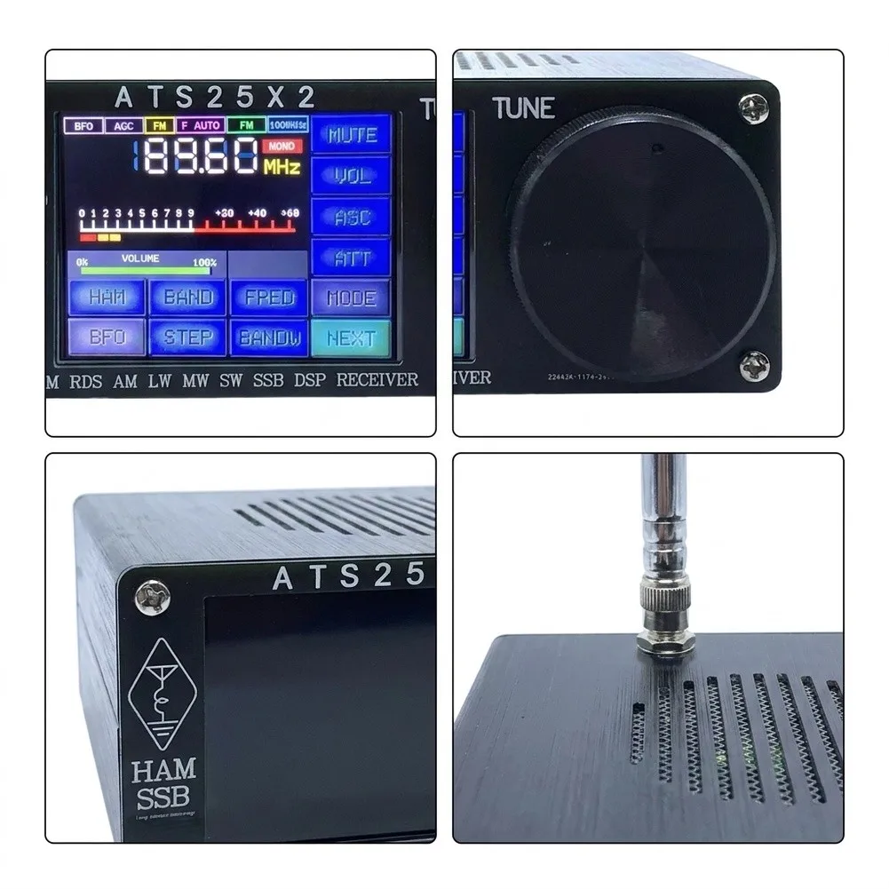 ATS25X2 For SSB Radio Receiver with WiFi Functionality For FM LW For MW SW Tuning 2.4 inch Touchscreen Interface