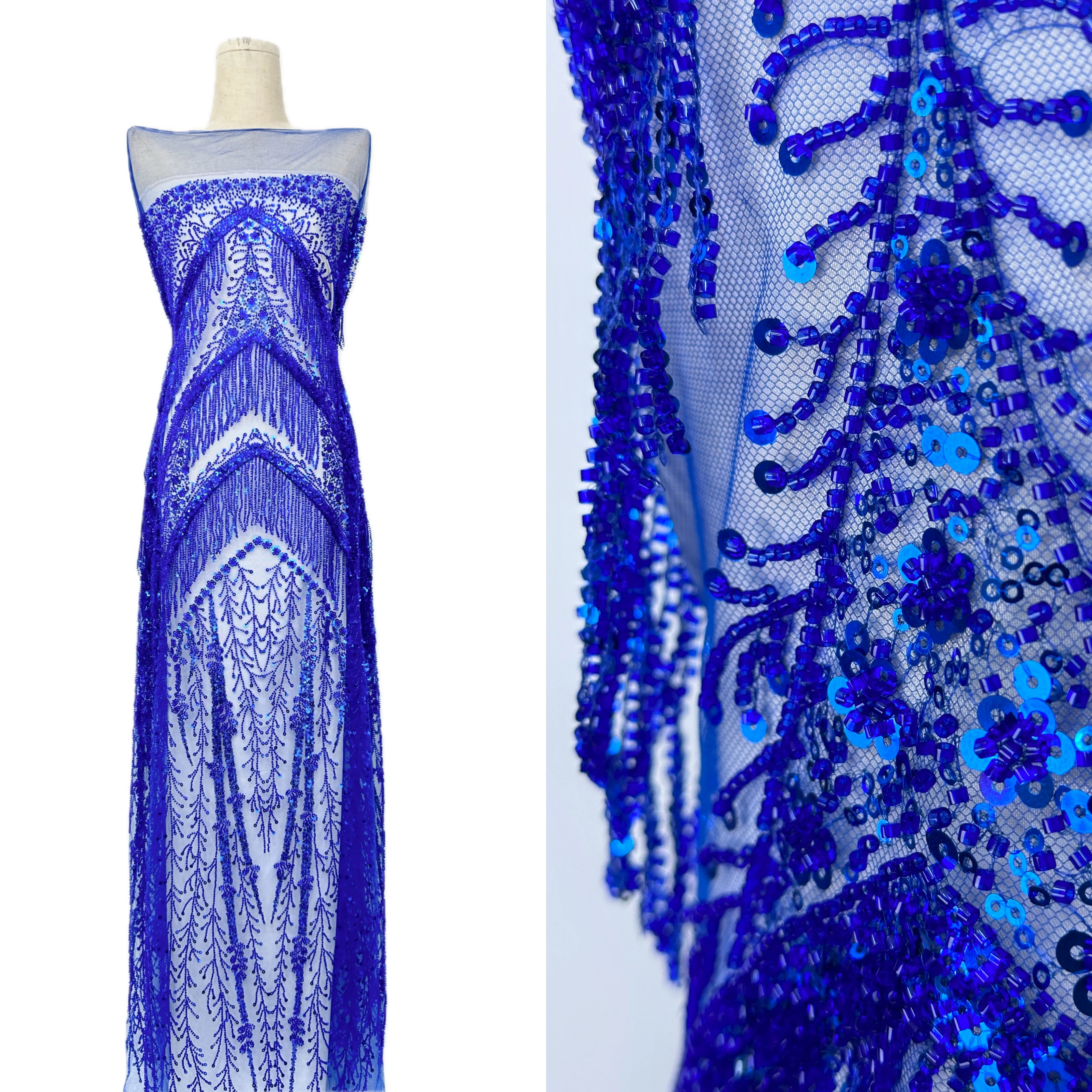 2026 Bridal African French Lace Fabric with European Embroidery Sequins Tulle Beads Mesh Lace for Wedding Party Sewing Material