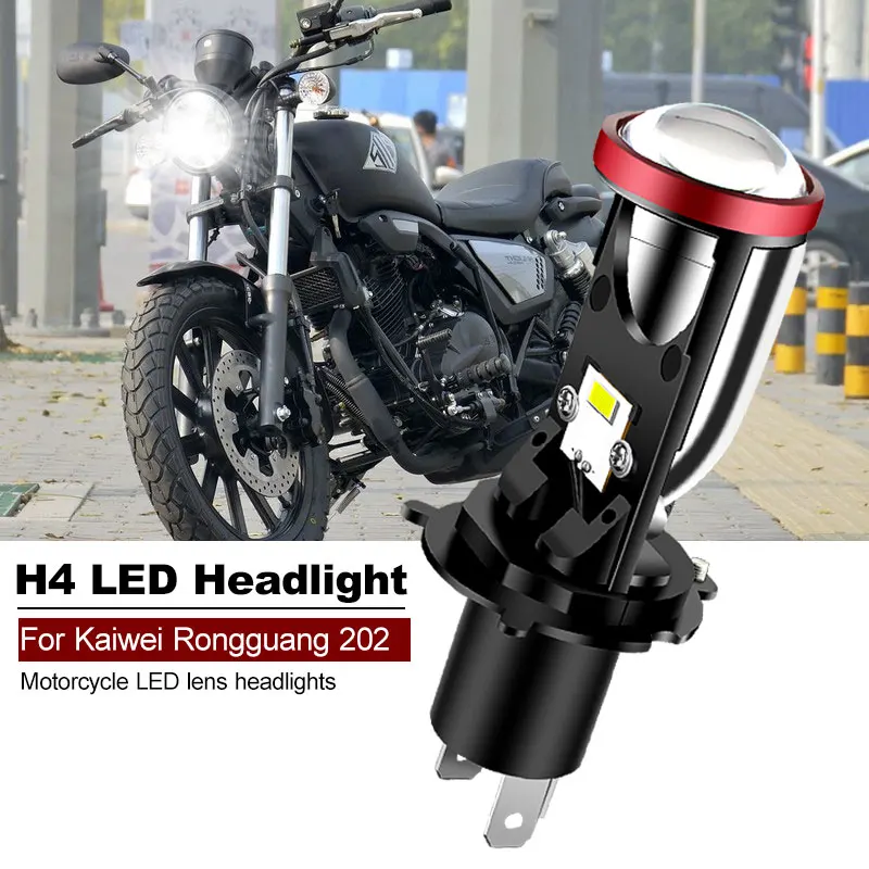 1PCS FOR Kaiwei Rongguang 202 25W 6000K White Motorcycle Accessories H4 LED Lens Headlight CANbus High   Low Beam HS1 MOTO Lamp