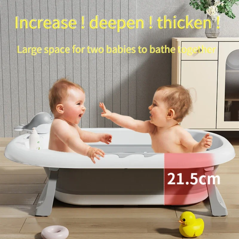 2023 Hot infant Baby Plastic Foldable Infant Bathtub with Temperature and Baby Bath Tubs Set