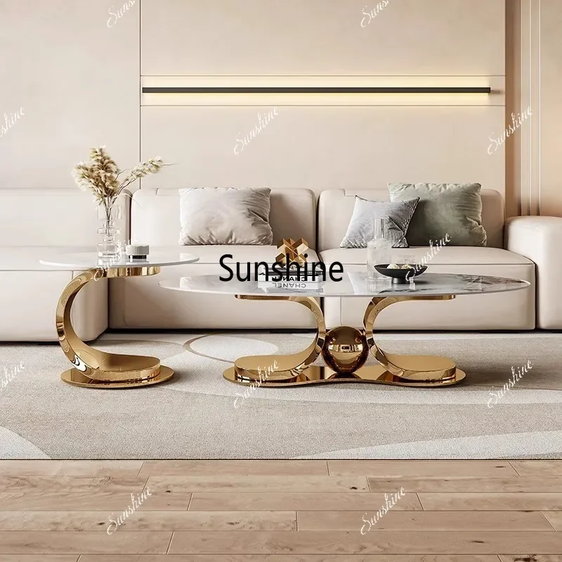 Luxury Nordic Coffee Table Living Room Aesthetic Space Saving Writing Side Table Minimalist Center Couchtisch Home FurnitureTJ