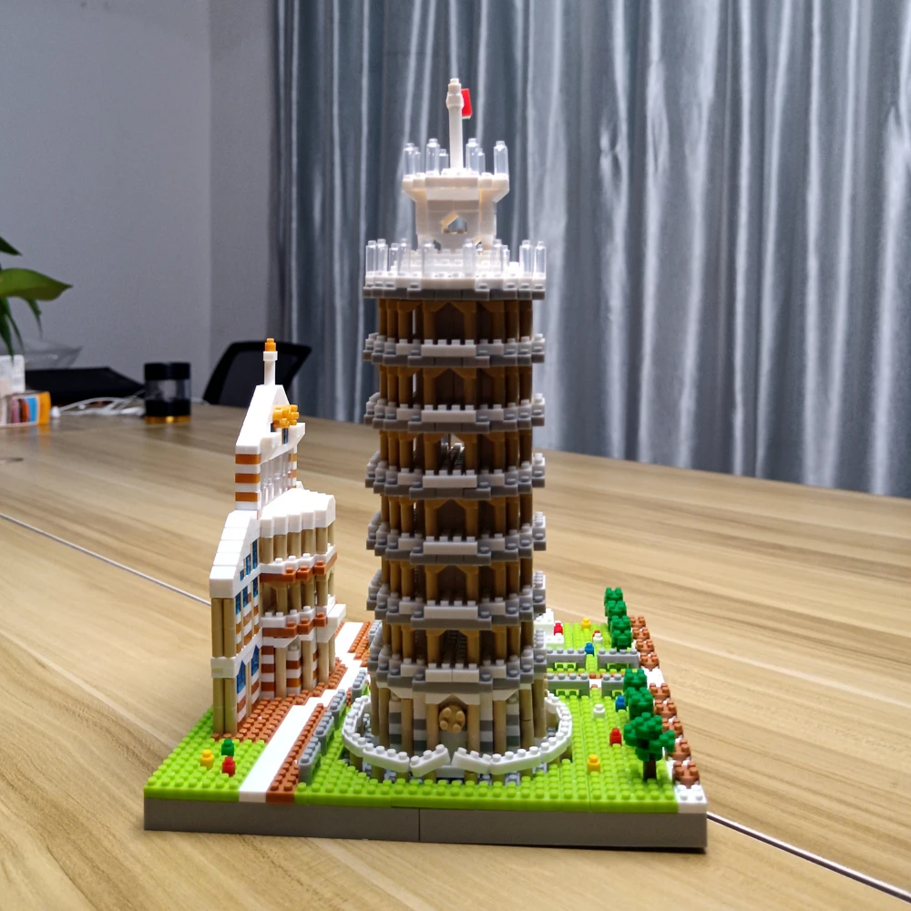 Set di blocchi da costruzione torre pendente di Pisa-modello di Mini mattoni educativi, regalo perfetto per l'architettura Aficionados e appassionati di storia