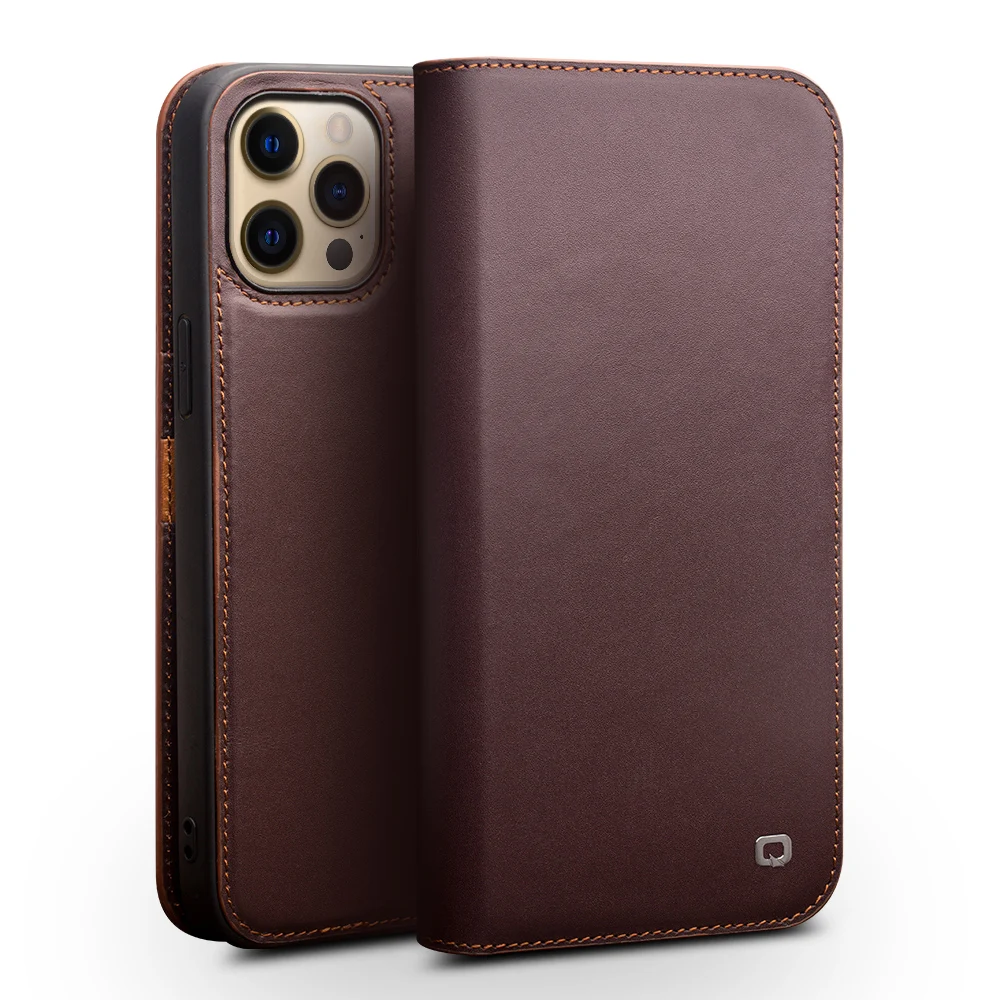 

QIALINO Genuine Leather Flip Case for iPhone 14 Pro Cover with Card Slots Case for iPhone 13 pro Luxury Cover for 13/14 Pro Max