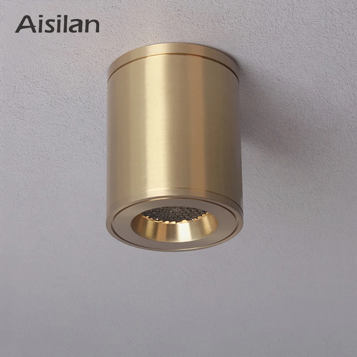 aisilan ceilling led copper downlight com favo de mel design anti reflexo cri 97 lampada do teto para iluminacao interior 01