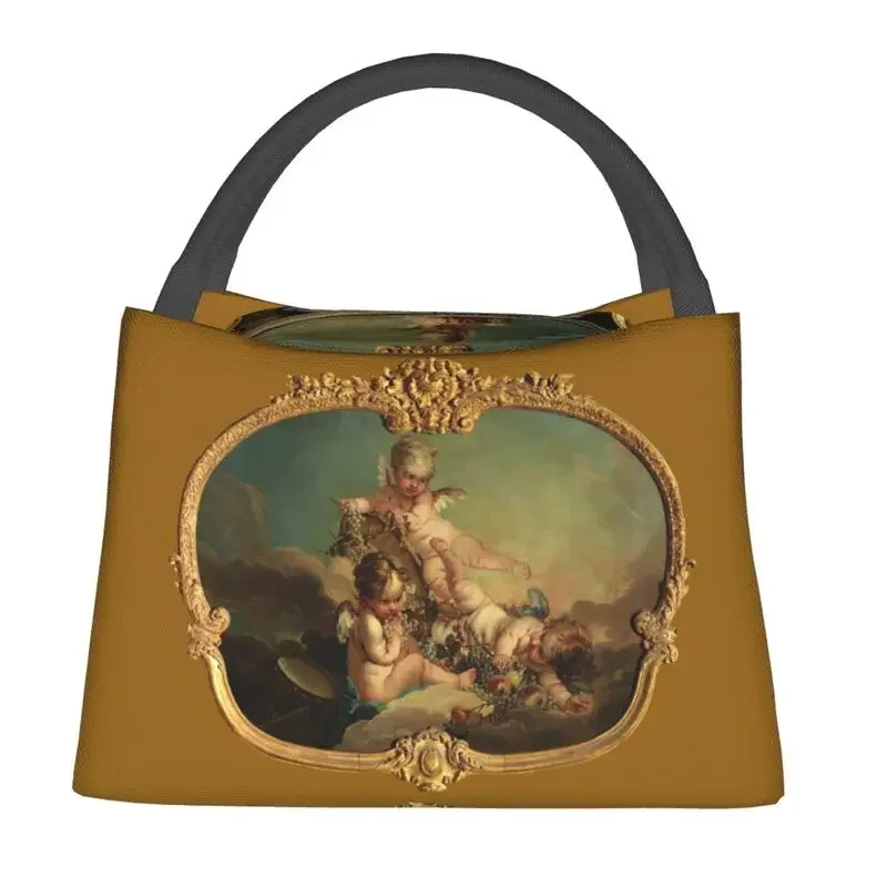 Allegory Of Autumn Thermal Insulated Lunch Bag Boucher Rococo Renaissance Resuable Lunch Box for Women Kids Food Tote Bags