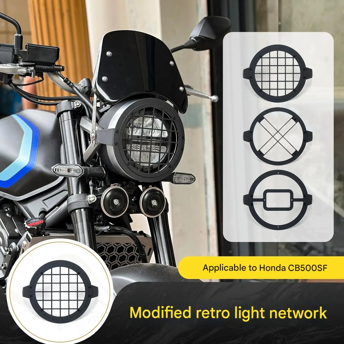 For Honda CB500SF Super Four Front Headlight Stainless Steel Protective Grill Polished Surface Rust-Proofed Simple Design