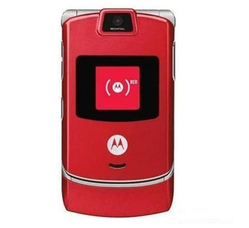 Motorola RAZR V3 Refurbished-Original Unlocked Flip Bluetooth Phone Dual Display Advanced Fast Call GSM 850/900/1800/1900