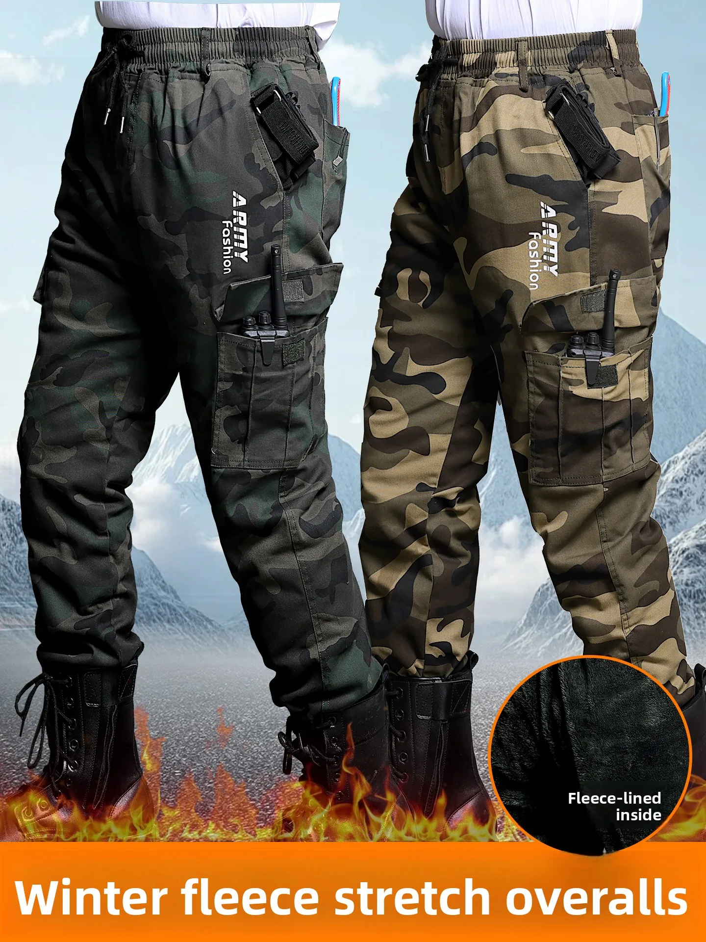 

Мужские рабочие брюки камуфляжные осенне-зимние из чистого хлопка, эластичные, с подкладкой, утепленные, термостойкие для сварки...