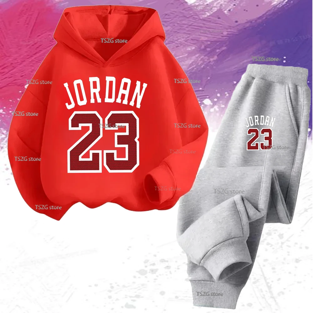 Autumn Winter Slam Dunk Master Pattern Printed Children Hoodie+Pant Suit 2pcs Set Kid Boy Girl Fashion Clothing Casual Sportsuit