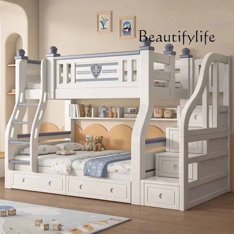 BJ X Nordic Luxury Double Bed Modern Whitr High End Headboard Frame Bunk Beds Girl Boys Letti Matrimoniali Furniture For Bedroom