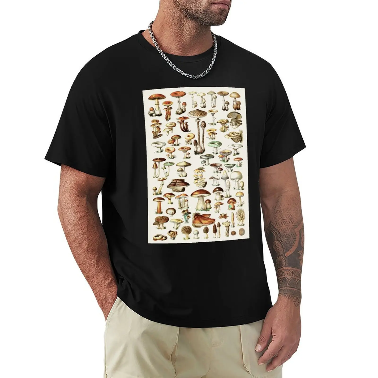 Champignon I Vintage French Mushroom Chart by Adolphe Millot T-Shirt Moisture Wicking Athletic T-Shirt