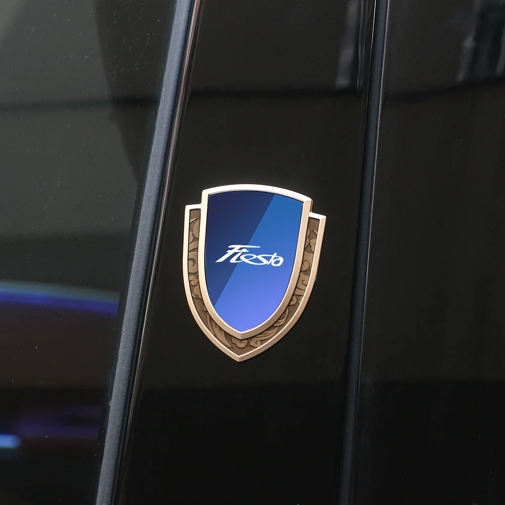 Car Alloy Body Metal Sticker Trunk Decal Golden Silver Side Logo For Ford KA KUGA MK1 MONDEO RANGER RAPTOR S-MAX STline TRANSIT - view 3