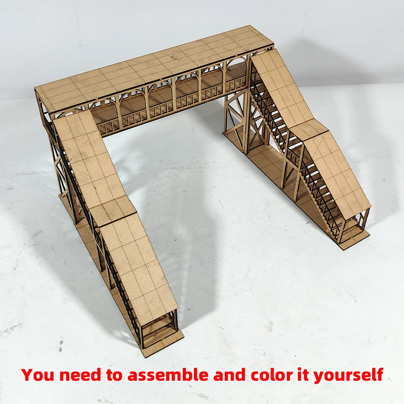 1/35 1/48 1/64 1/72 1/87 1/150HO N Maßstab Modellbausatz Miniatur-Diorama Architektonisches Gebäude Hausmodell Eisenbahn Unbemalte Brücke – Detail 1