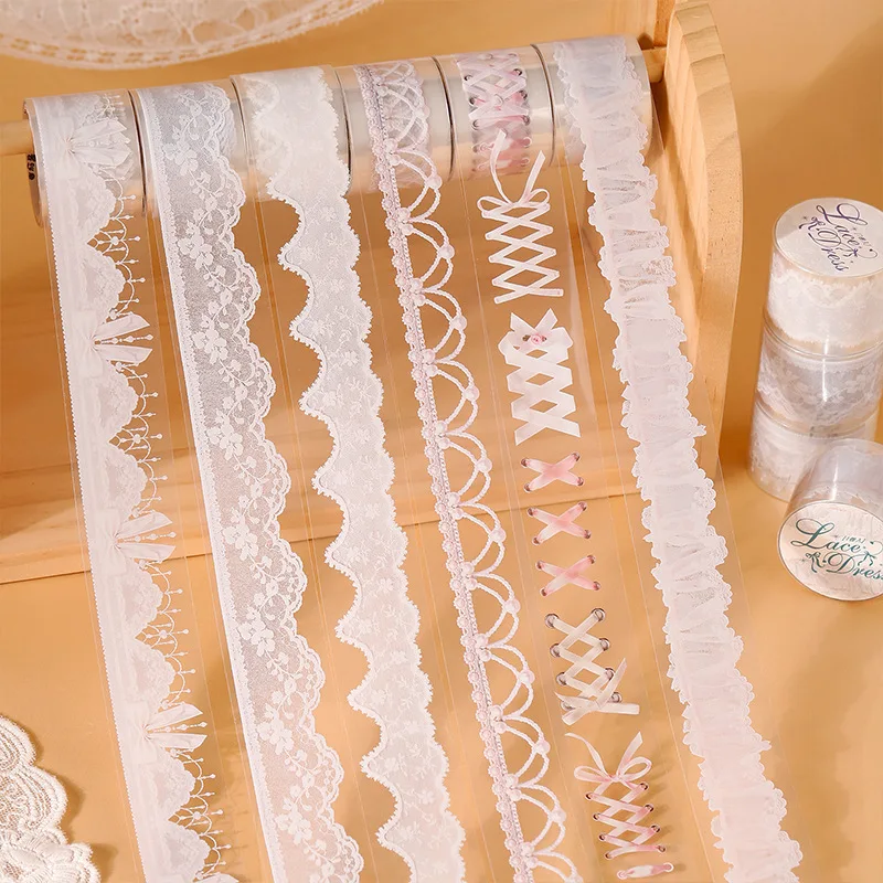 1pcs/1lot Decorative Adhesive Tapes Lace dress Tapes DIY Paper Scrapbooking Japanese Stickers