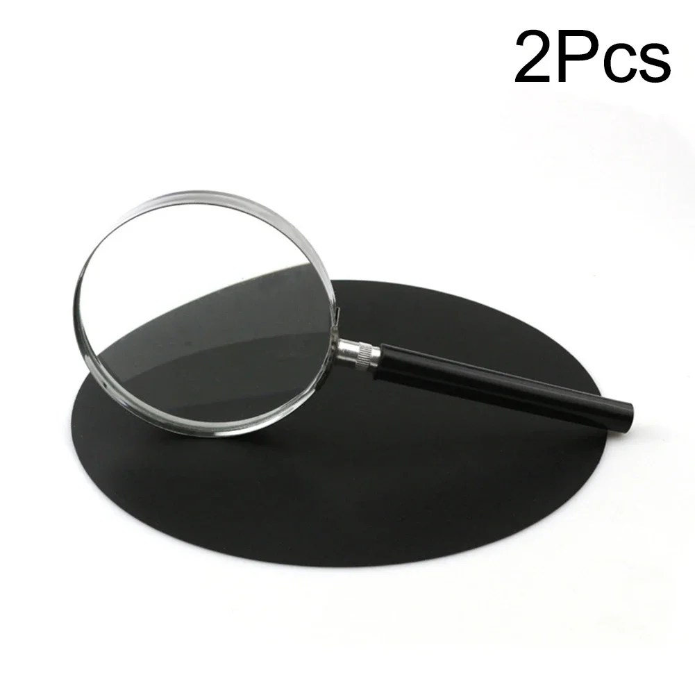 2pcs Handheld Magnifier 5X Magnification Magnifying Glass For Reading Science Nature Exploration