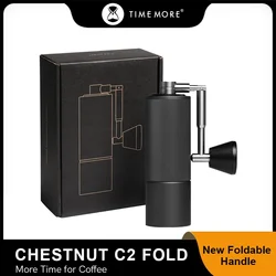 Timore novo-chestnut c2 fold manual moedor de café, rebarba cônica de aço inoxidável ajustável