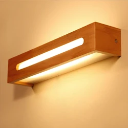 Modern Real Wood Wall Lamp For Bedside Study Living Room Table Kitchen Mirror Wardrobe Aisle Stairway Indoor Home Decoration