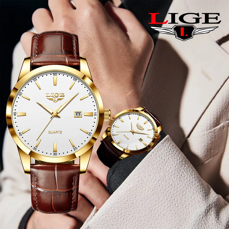 

LIGE Man Quartz Watch Luxury Business Men Watches Waterproof Luminous Calendar Stainless Steel Watch For Mens Male Reloj Hombre