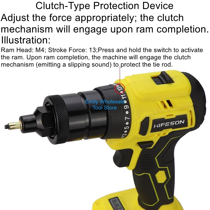 

K88H Зарядка 26 В Ram Gun Литий-ионный бесщеточный заклепочный пистолет Заклепочный пистолет сцепления Электрический винтовой пистолет