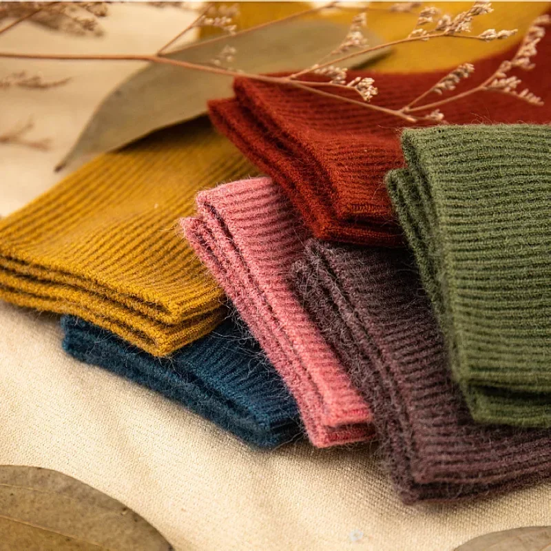 Children Wool Cashmere Socks Kids Boys Girls Soft Thermal Stockings for Baby Fashion Solid Color Kids High Long Winter Stuff