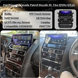 Central Multimedia 2 Din Android 12 For Nissan Patrol Y62 Amada For Infiniti QX80 QX56 2010-2022 Car Radio With Bluetooth Player