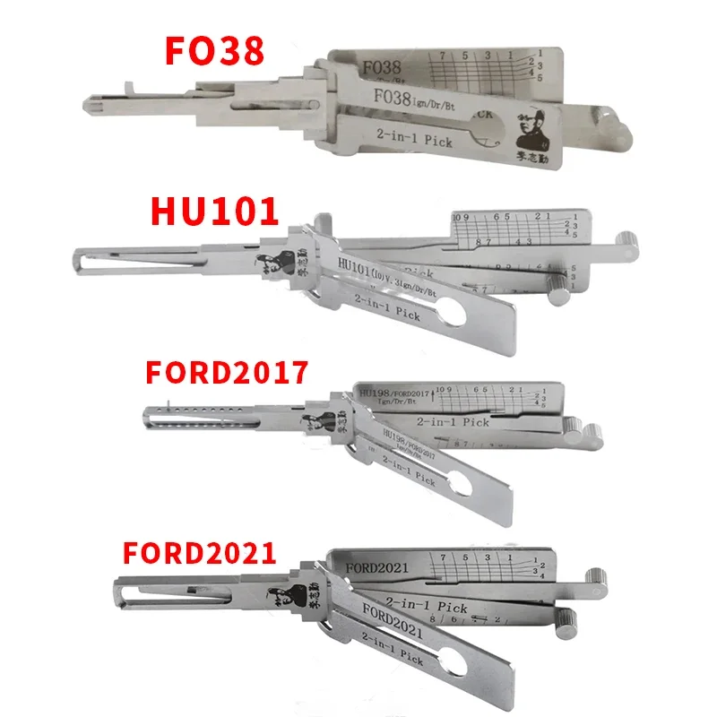 

FO38 HU101 FORD2017 FORD2021 LISHI 2-in-1 for Ford Jaguar Land Rover Vehicle 2-in-1 Gunzuas Lishi Open Car Door LocksmithsTool