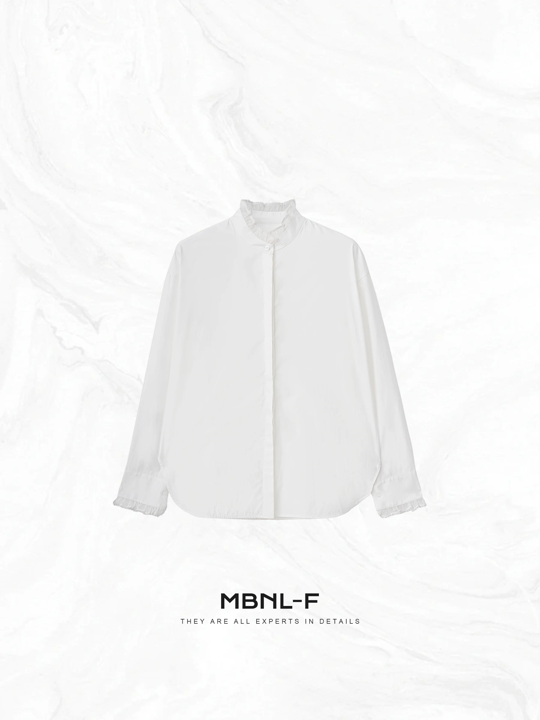 

Женская рубашка MBNLF Sansui из 80-ниточного хлопка, европейская органза, с потайными пуговицами, воротником-стойкой, длинными рукавами, свободного кроя