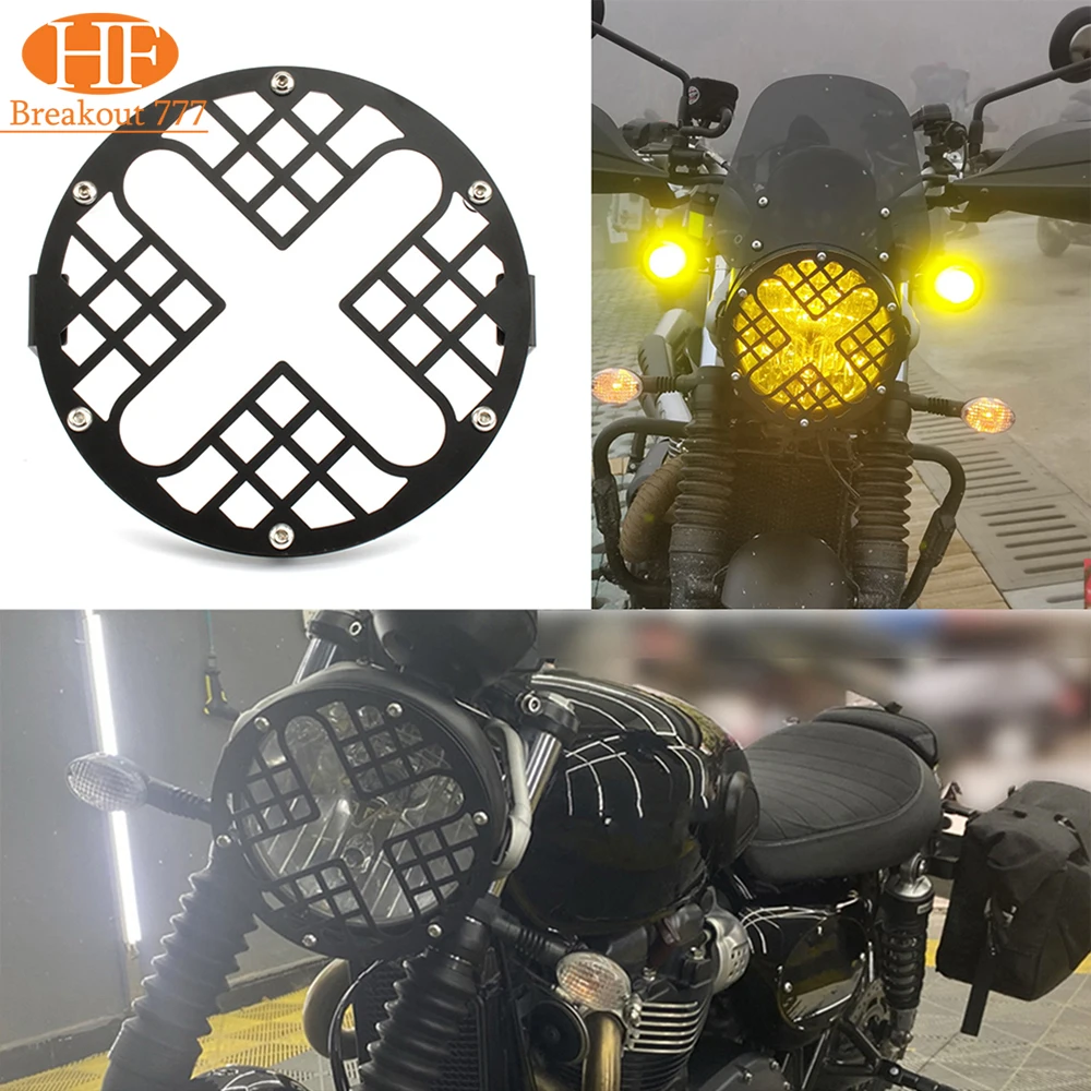 

Motorcycle Retro Headlight Cover Light Grille Guard Protector For Triumph Bonneville T100 T120 Thunderbird Thruxton Honda CB150