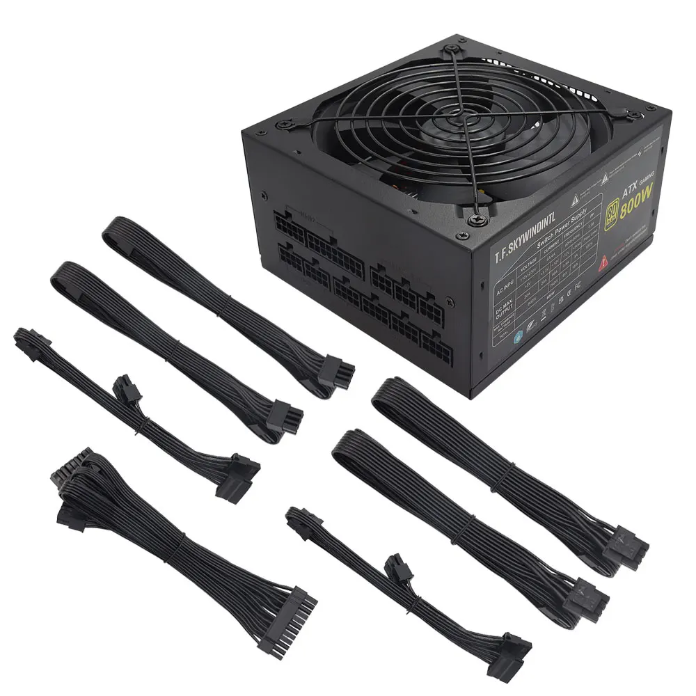 800W Full Modular ATX Power Supply 80 Plus Gold Full Voltage Gaming PUS Active PFC