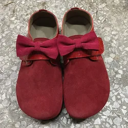 Careaymade-Genuine Leather Summer New Single Shoe Suede Cowhide Colored Cork Boken Shoes Big Headed Women's Shoes big size 35-45