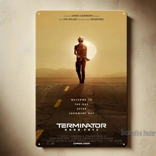 Terminator  Dark Fate Arnold Schwarzenegger Movie Metal Poster Tin Sign - -aluminum