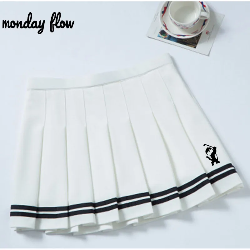 Monday Flow Fashion Trend Summer Golf Skirts Culotte Pleated Skirts Sports Shorts Golf Wear Woman Dresses Tennis Golf Clothing