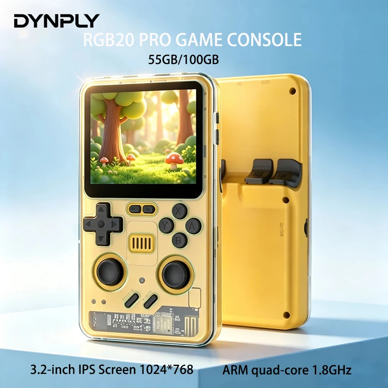 powkiddy rgb20 pro consola de juegos retro portatil con pantalla ips de 32 pulgadas 1024768 arm quad-core 18ghz rk3566 linux de codigo abierto
