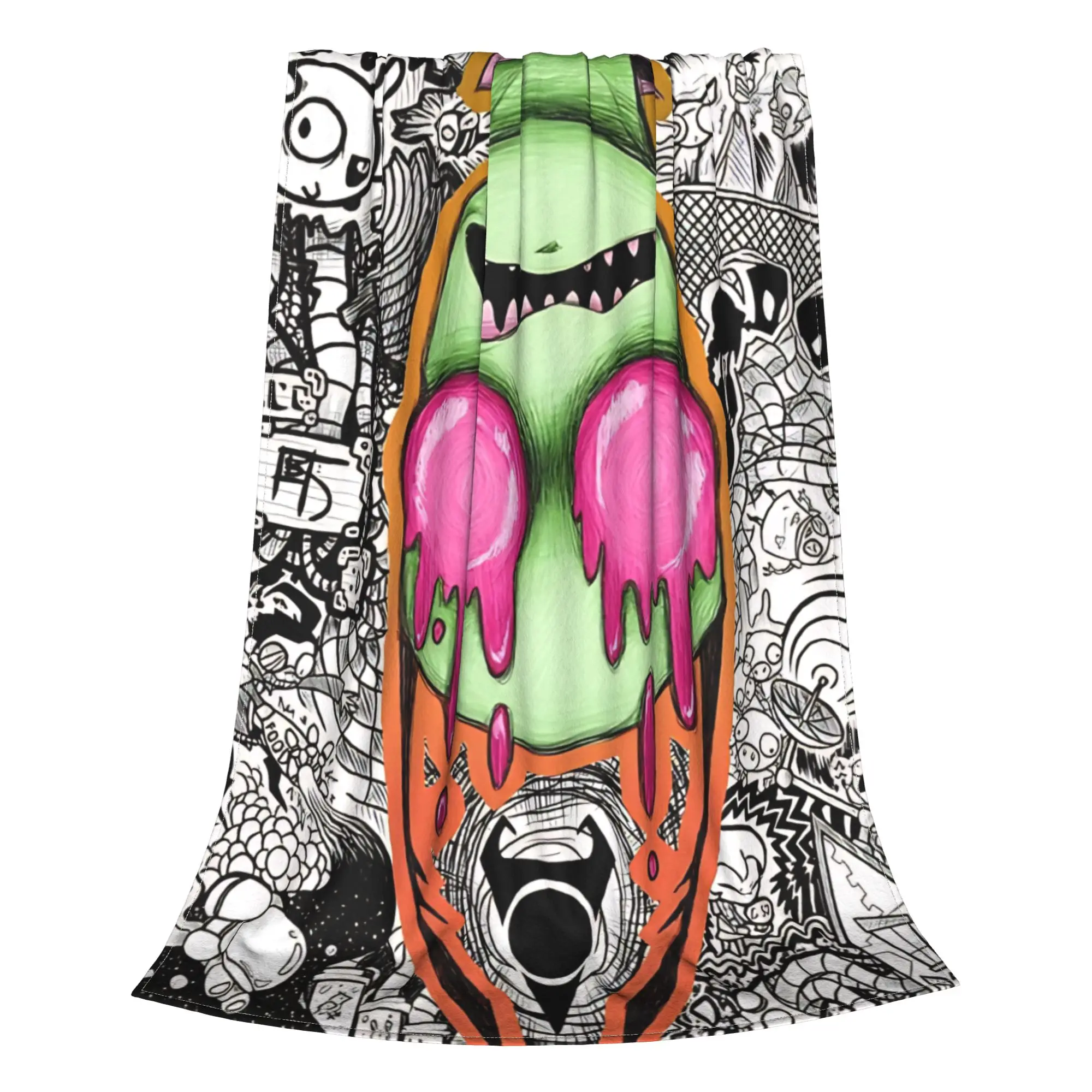 1PC Home Cute Room Decor subversive sci fi Blanket Throw Blanket Invader Zim Novelty Warm Blanket All Season