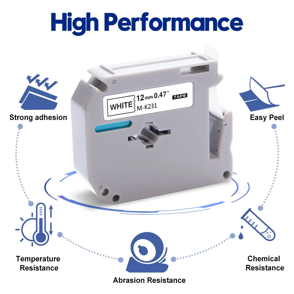 9/12mm Tape for Brother MK-231 M-K231 MK-221 MK-131 MK-531 MK-631 MK-621 Label Tape MK231 MK221 for Brother P touch Label Maker