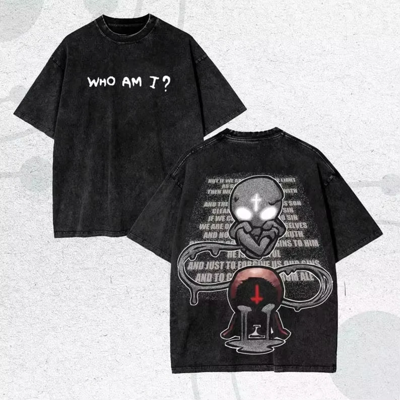 2026 New The Binding of Isaac Game Washed T-shirt Oversized Graphic Print Loose Short Sleeve Tops Unisex Couples Streetwear