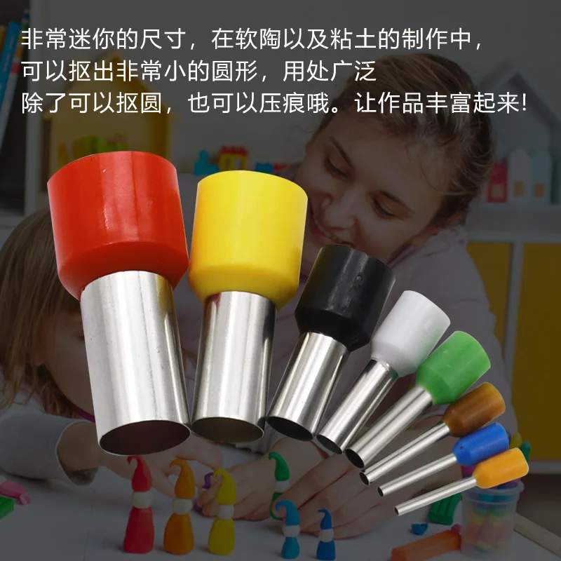 40-Piece Mini Concave-convex Round Clay Cutter DIY Soft Pottery Clay Figure Making Auxiliary Tools