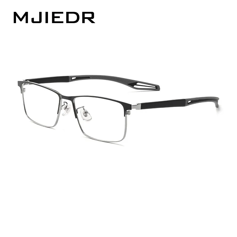 

MJIEDR Fashion Retro Spectacle Comfortable Sports Ultra Light Alloy Eyewear Square Optical Prescription Glasses Frame Men