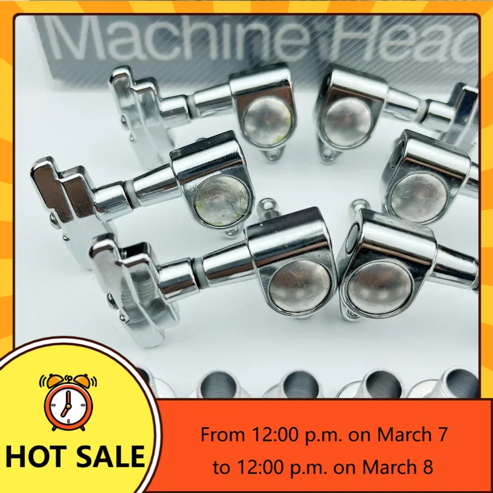 

Q-X- Music Store--brand new-J-109 3R+3L Chrome Silver Electric Guitar Machine Heads Tuners Guitar Tuning Pegs