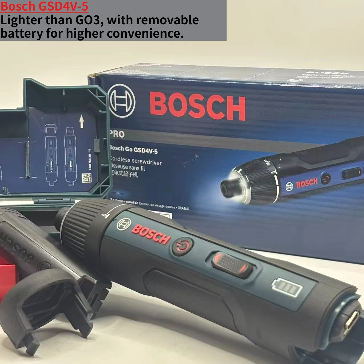 Bosch GSD4V-5 3.6V Electric Screwdriver, 5Nm/2.5Nm Torque, 1/4 Inch Hex Chuck, 280-363RPM for Wood and Common Material Fastening