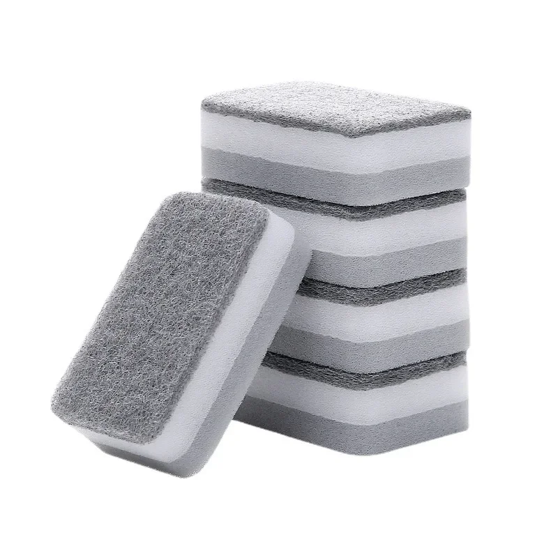 5/10PCS Double-sided Cleaning Sponges Pan Pot Dish-Washing Sponges Household Scouring Pad Kit Tools Kitchen Tableware Brush