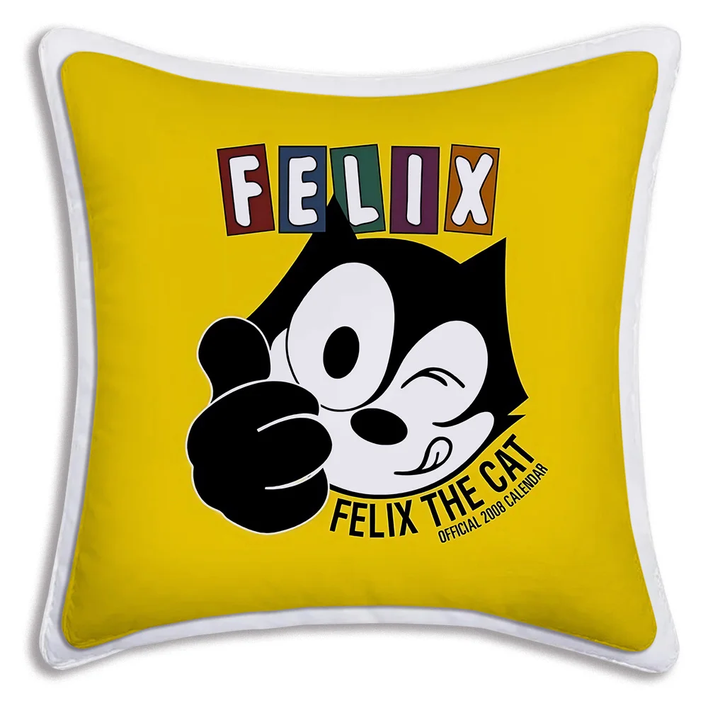 F-Felix The Cat Exquisite Pillow Covers Cartoon Sofa Decorative Home Double-sided Printing Short Plush Cute Cushion Cover